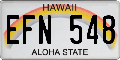 HI license plate EFN548