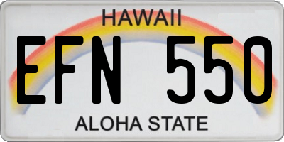 HI license plate EFN550