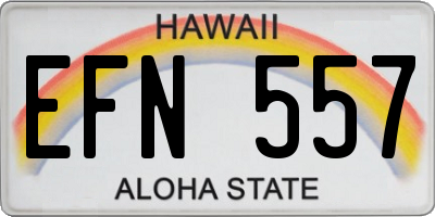 HI license plate EFN557