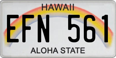 HI license plate EFN561