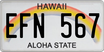 HI license plate EFN567