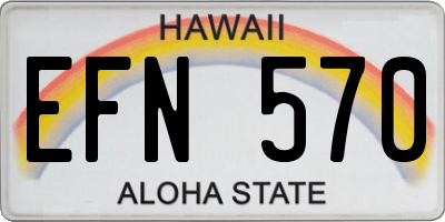 HI license plate EFN570