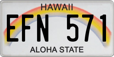 HI license plate EFN571