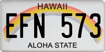 HI license plate EFN573