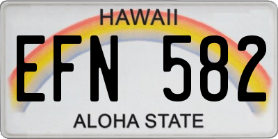 HI license plate EFN582