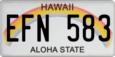 HI license plate EFN583