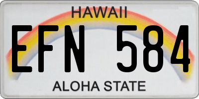HI license plate EFN584