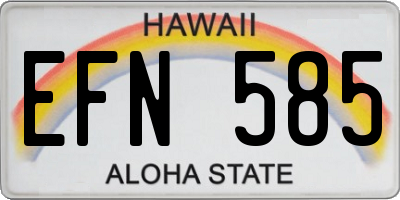 HI license plate EFN585