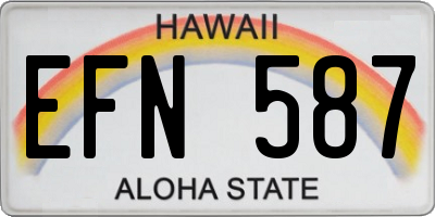 HI license plate EFN587
