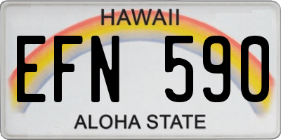 HI license plate EFN590