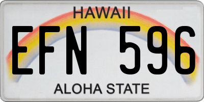 HI license plate EFN596