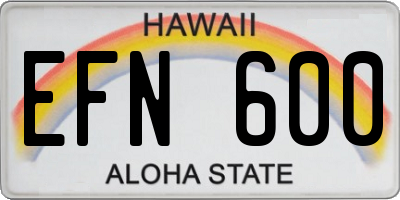 HI license plate EFN600