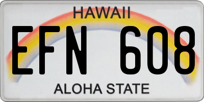 HI license plate EFN608