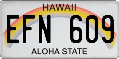 HI license plate EFN609