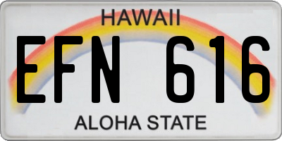 HI license plate EFN616