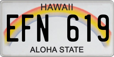 HI license plate EFN619