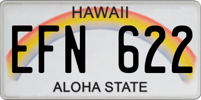 HI license plate EFN622