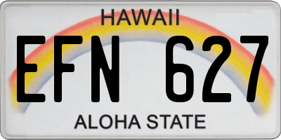 HI license plate EFN627