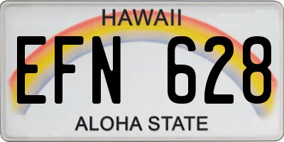 HI license plate EFN628