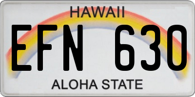 HI license plate EFN630