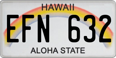 HI license plate EFN632