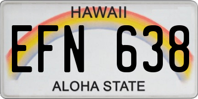 HI license plate EFN638