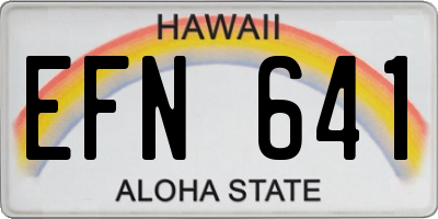 HI license plate EFN641
