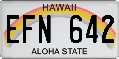 HI license plate EFN642