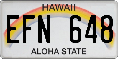 HI license plate EFN648