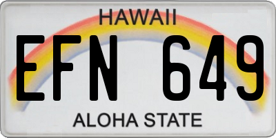HI license plate EFN649