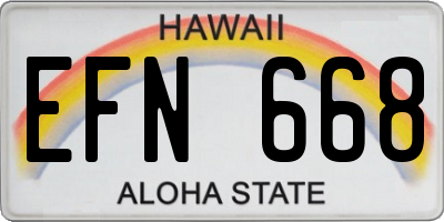 HI license plate EFN668