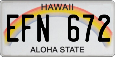 HI license plate EFN672