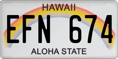 HI license plate EFN674