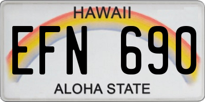 HI license plate EFN690