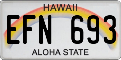 HI license plate EFN693