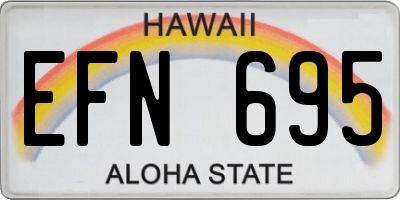 HI license plate EFN695