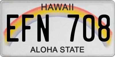HI license plate EFN708