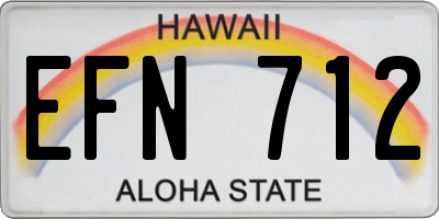 HI license plate EFN712