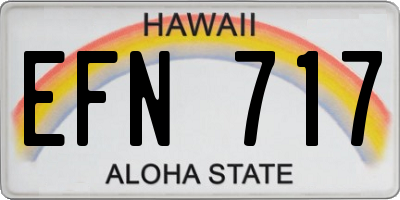 HI license plate EFN717