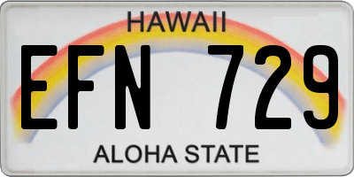 HI license plate EFN729