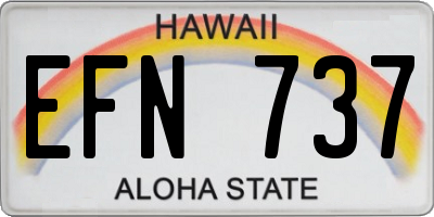 HI license plate EFN737