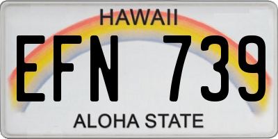 HI license plate EFN739