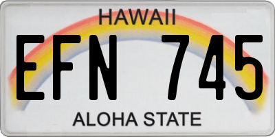 HI license plate EFN745