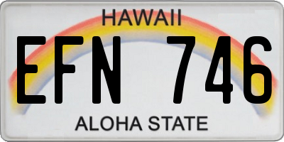 HI license plate EFN746