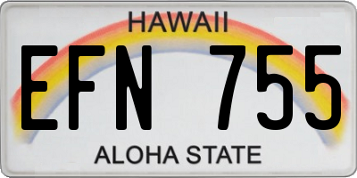HI license plate EFN755