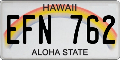 HI license plate EFN762