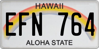 HI license plate EFN764