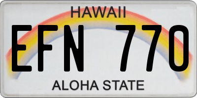 HI license plate EFN770