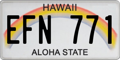 HI license plate EFN771