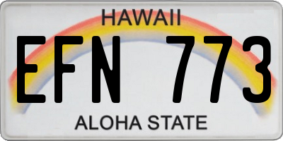 HI license plate EFN773
